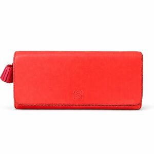 LOEWE Anagram Red / Pink Leather Clutch / Wallet